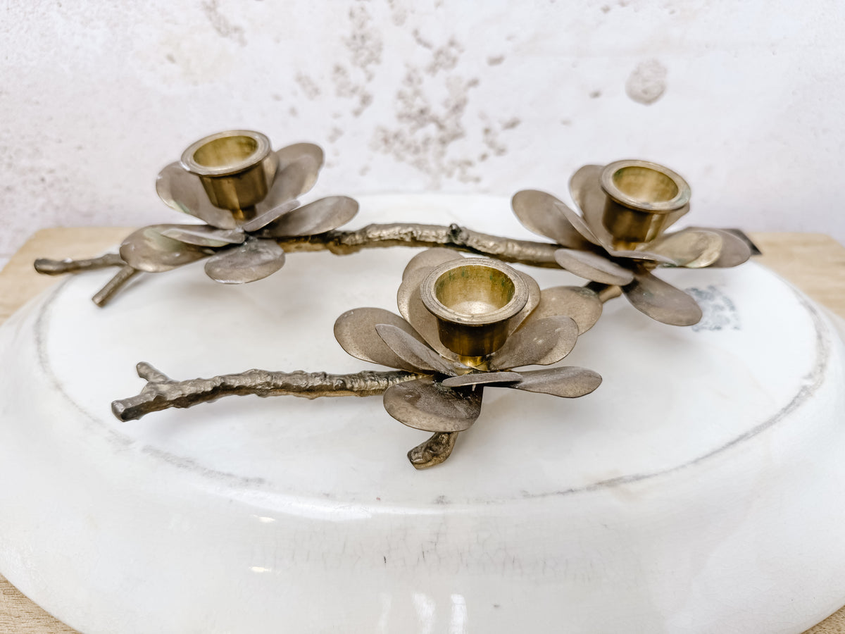Brass Flower Candle Holder
