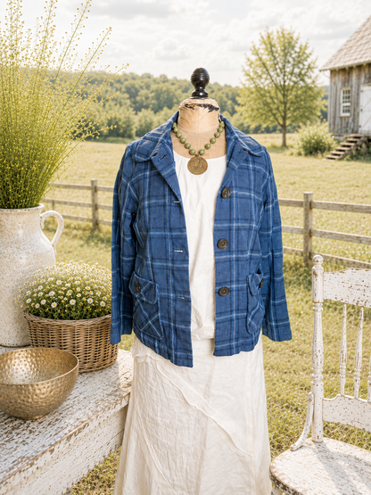Pendleton 100% Virgin Wool Blue Plaid Button Down Shirt – Vintage Classic Heritage