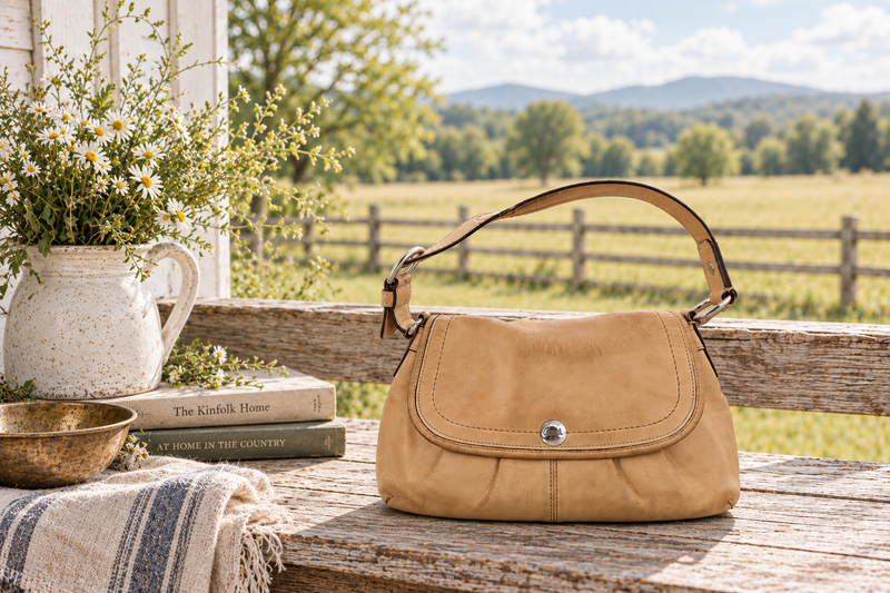 Coach Soho Pleated Vintage Tan Leather Shoulder Bag | 2009