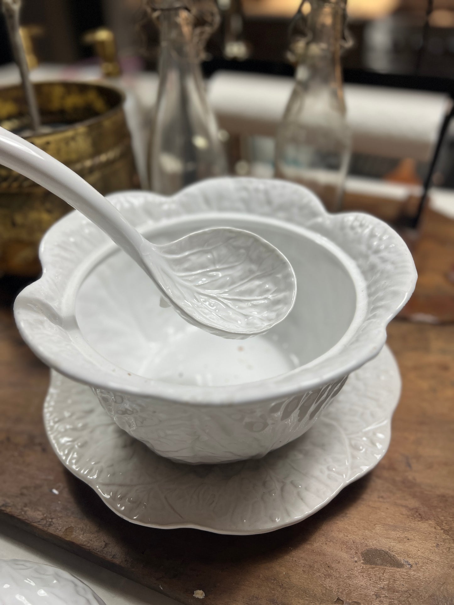 Vintage White Cabbage Soup Tureen