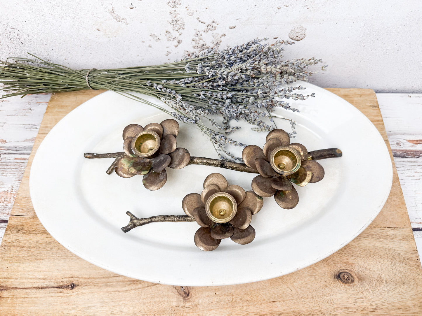 Brass Flower Candle Holder