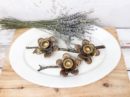 Brass Flower Candle Holder